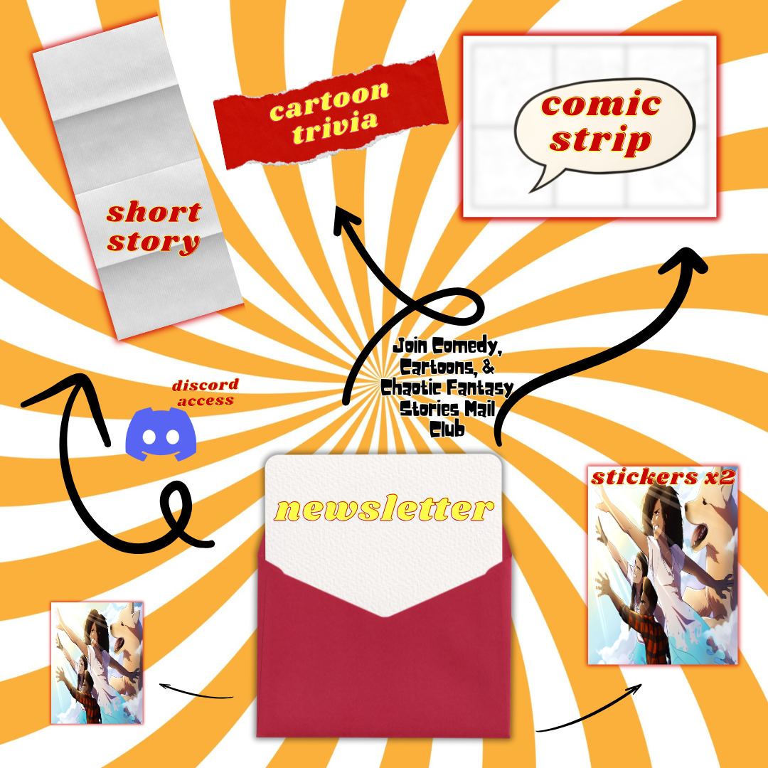 Comedy, Cartoons, & Chaotic Fantasy Stories | Monthly Mail Club